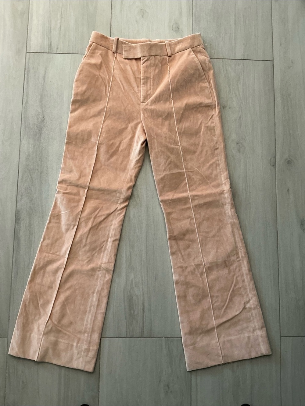 NEW FRAME Slim Stacked Velvet Flare Trousers Pants Size 12 - Picture 2 of 10